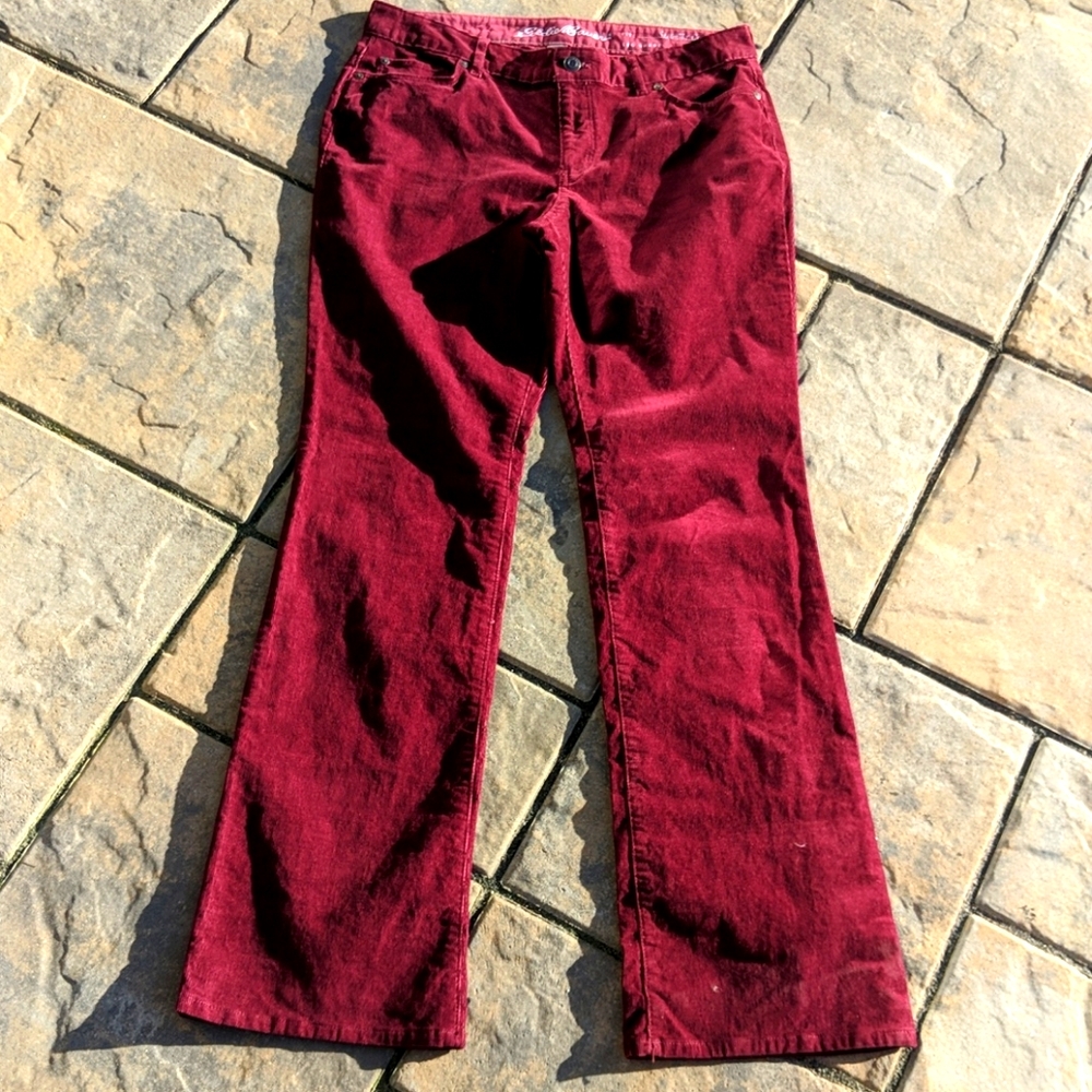 Eddie Bauer maroon pants slightly curvy bootcut 10
